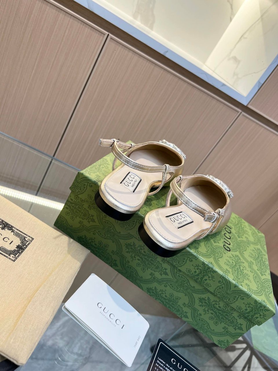 Gucci Gg Crystal Slingback Silver view 3