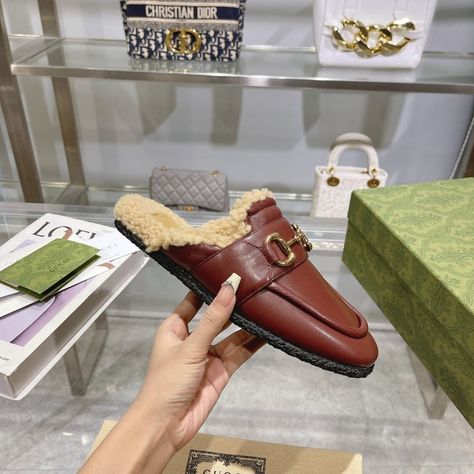 Gucci Women’S Mule With Horsebit Brown view 3