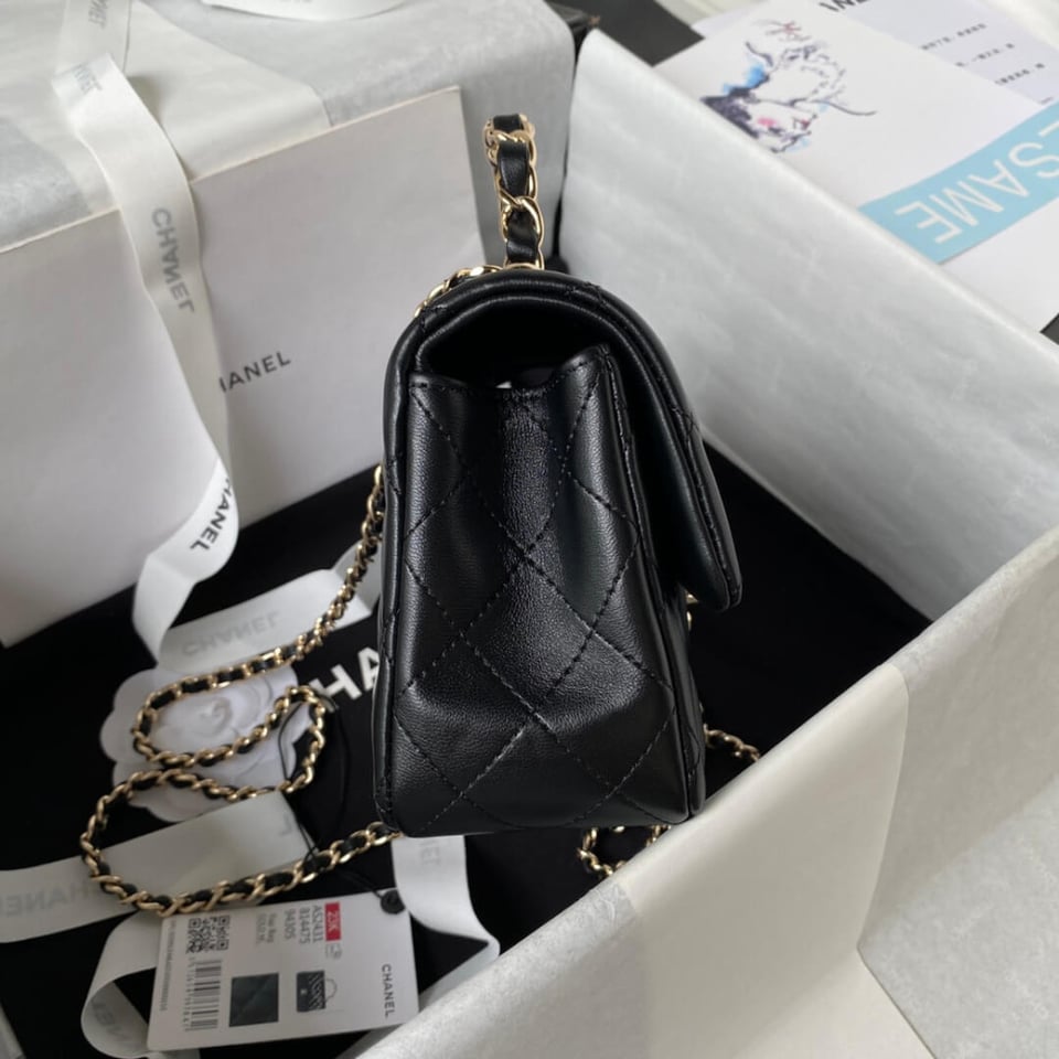 Chanel Mini Flap Bag With Metal Top Handle view 7