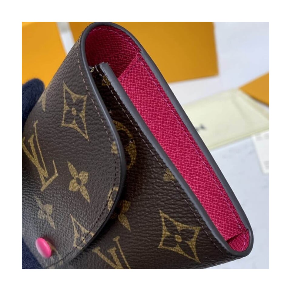 Louis Vuitton Monogram Canvas Emilie Wallet Rose Red view 5