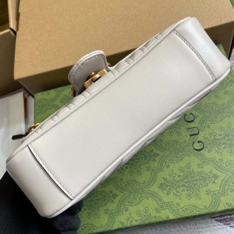 Gucci GG Marmont Matelasse Mini Bag Light Grey view 10