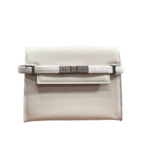 Saint Laurent Manhattan Shoulder Bag In Box Saint Laurent Leather White Silver 25Cm view 2