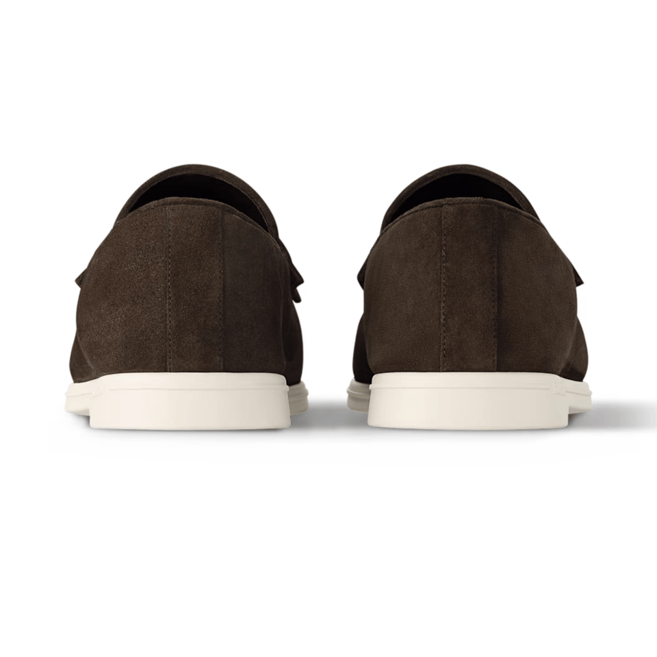 Louis Vuitton Marron Suede Loafers Buckle For Men view 5