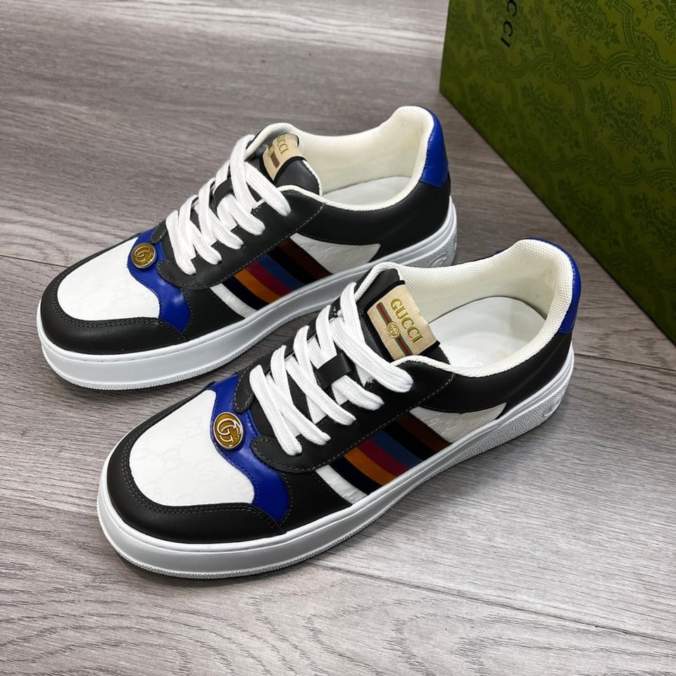 Gucci Sneaker Multicolor Side Bands Black White view 6