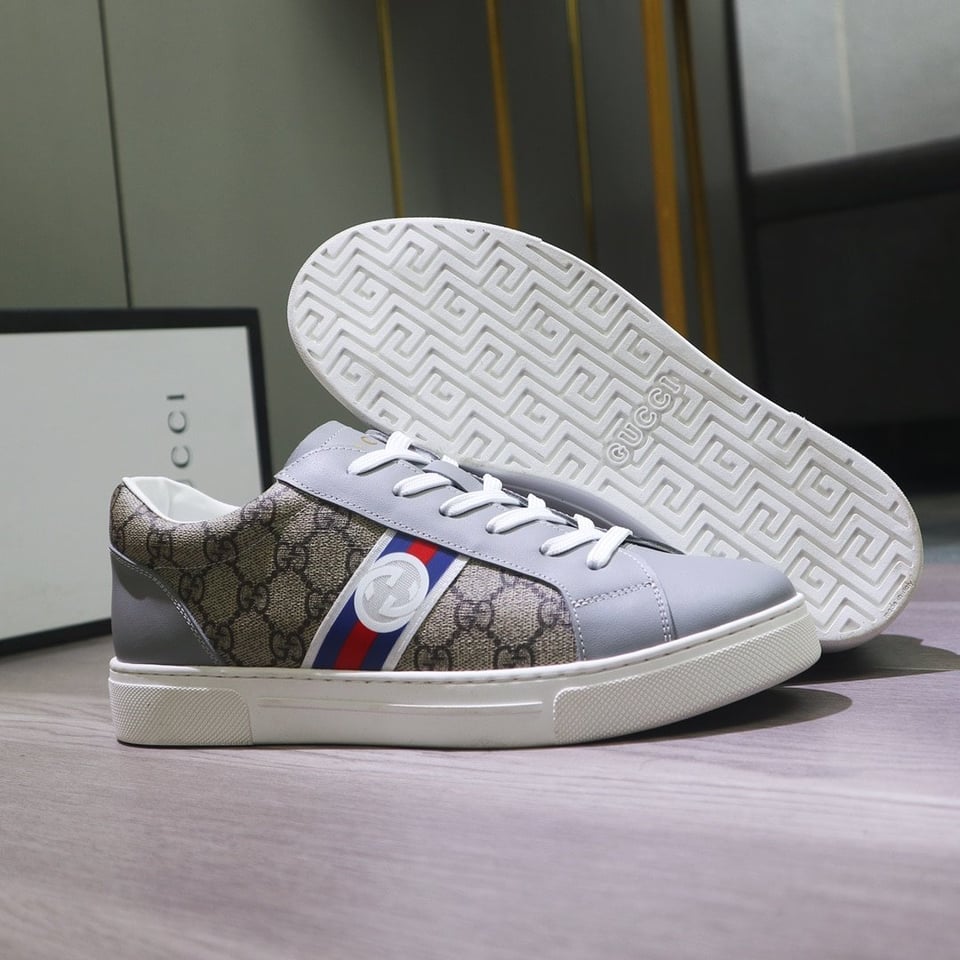 Gucci Gg Supreme Sneaker Beige Gg Blue And Orange Web view 3