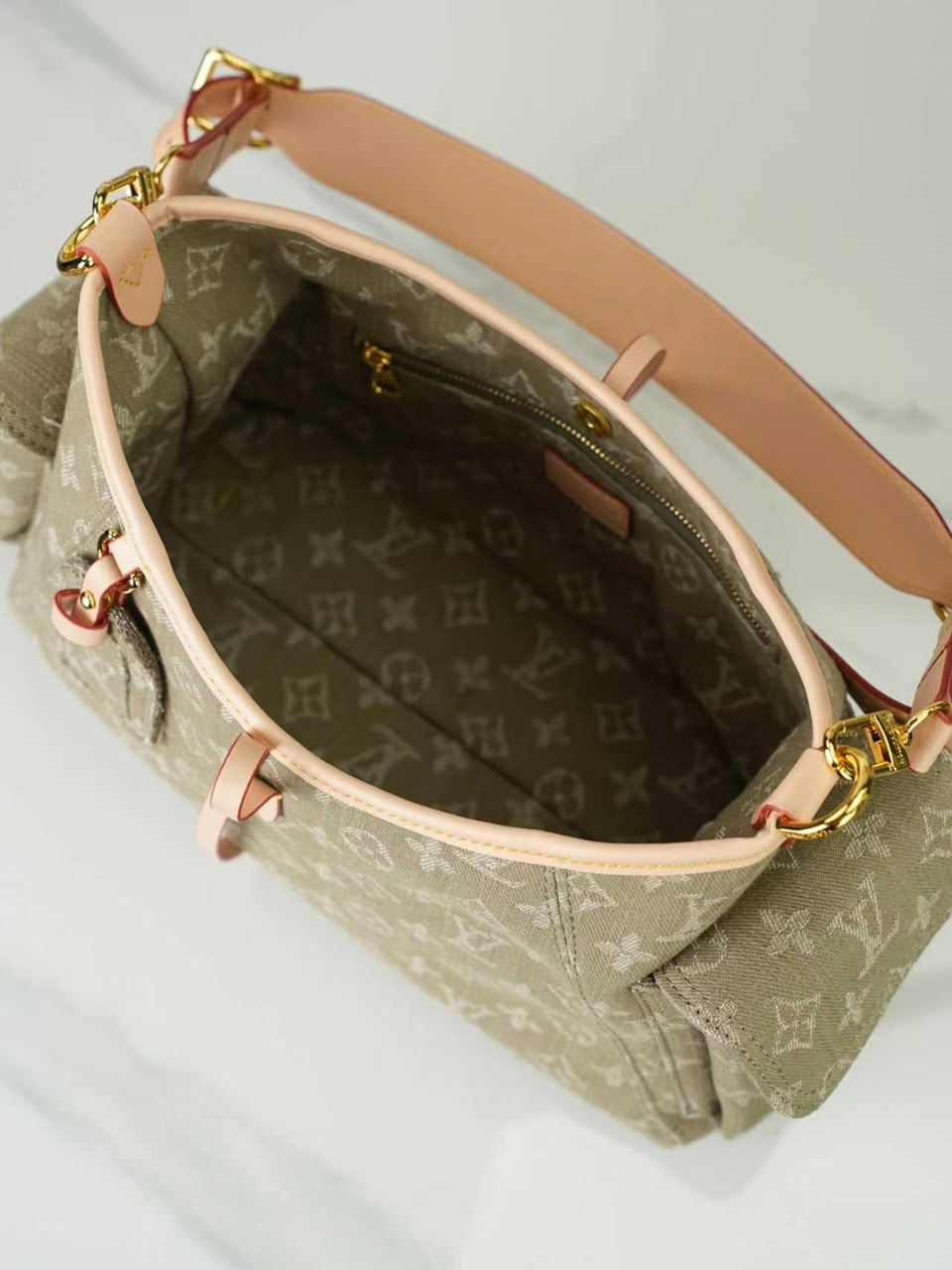Louis Vuitton Carryall Cargo PM Bag Khaki Denim 33.5cm M27623 view 6