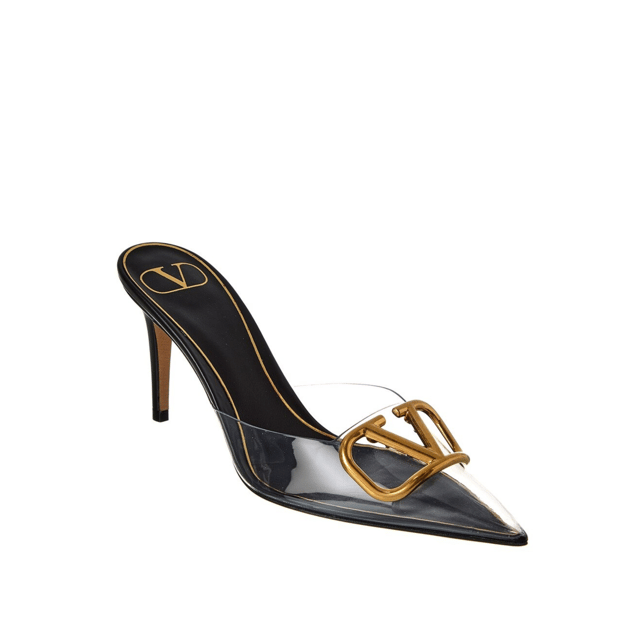 Valentino Vlogo 80 Vinyl Leather Mule In Black