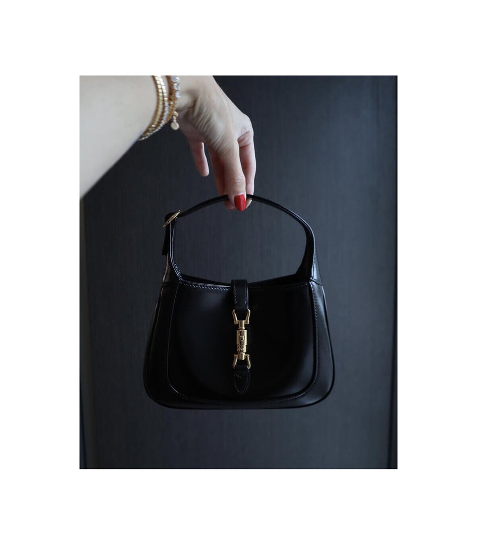 Gucci Jackie 1961 Mini Hobo Bag In Black Leather 19cm view 3