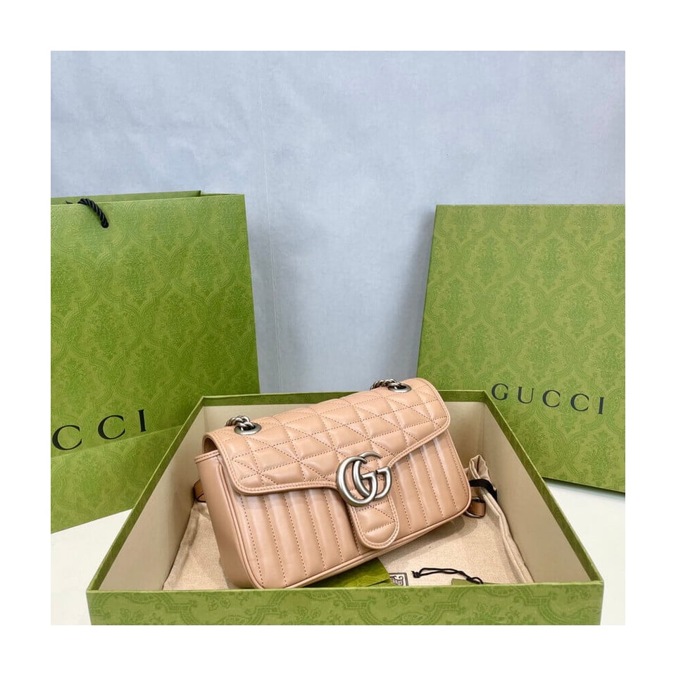 Gucci GG Marmont Small Shoulder Bag Beige view 5