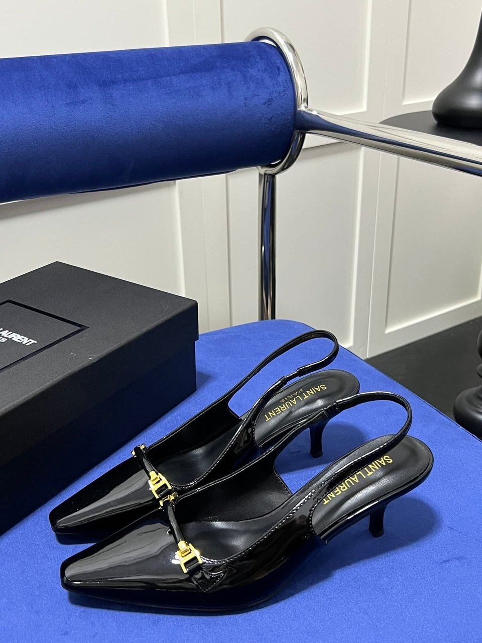 Saint Laurent Blade Patent Leather Pumps view 5