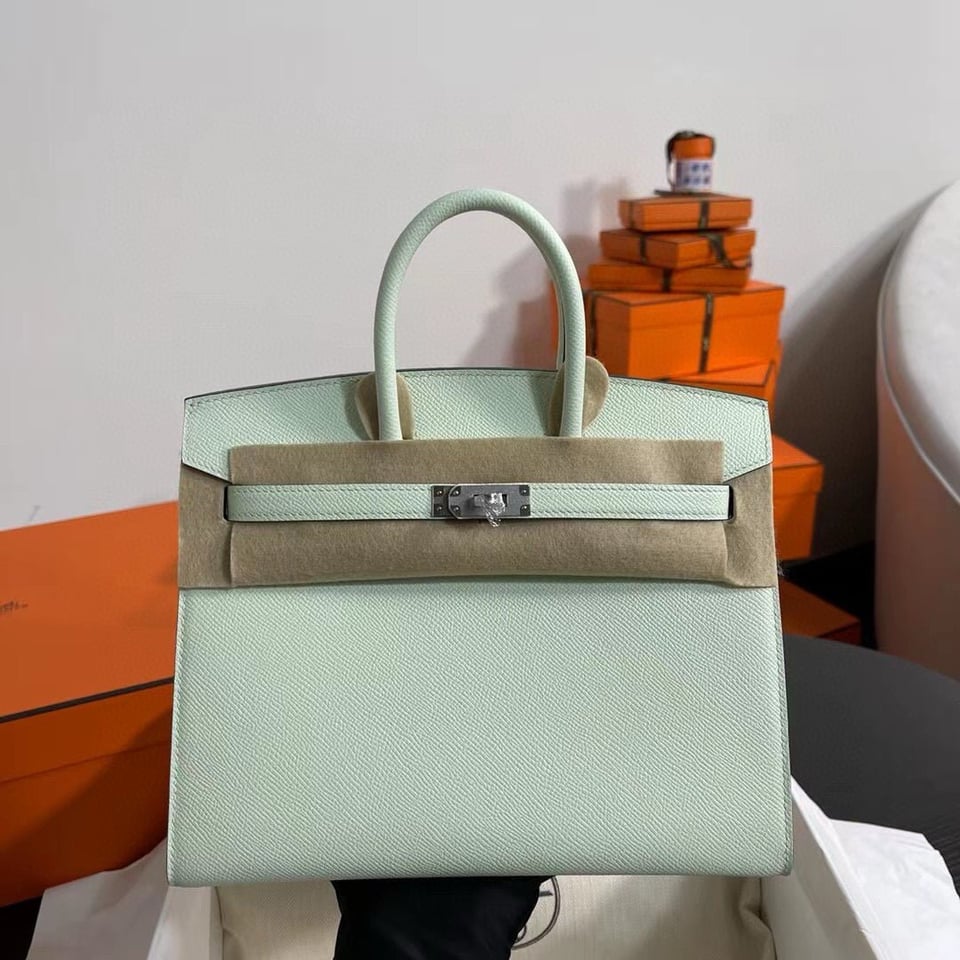 Hermes Birkin 25Cm Vert Fizz Togo Leather Silver Hardware view 5