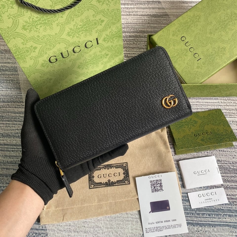 Gucci Ophidia GG Zip Around Wallet With Metal Hardware Black 7.5in/19cm For Men view 3