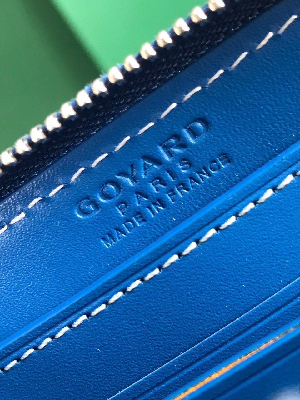 Goyard Matignon Mini Wallet 11 Cm Sapphire Blue Goyardine Canvas And Calfskin view 4