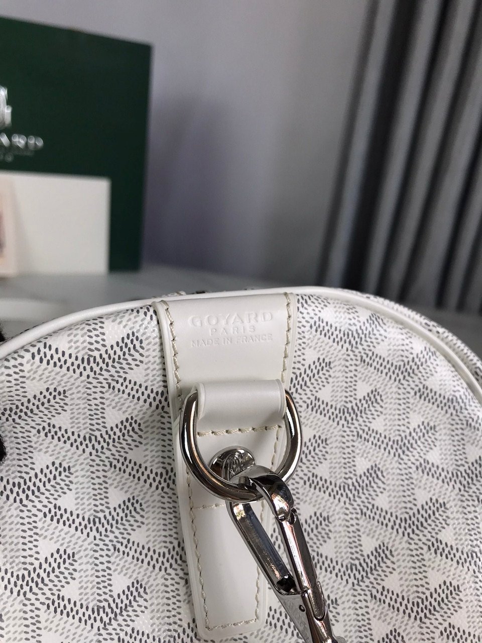Goyard Boston 50 Bag Cm White Goyardine Canvas And Calfskin Trim view 8