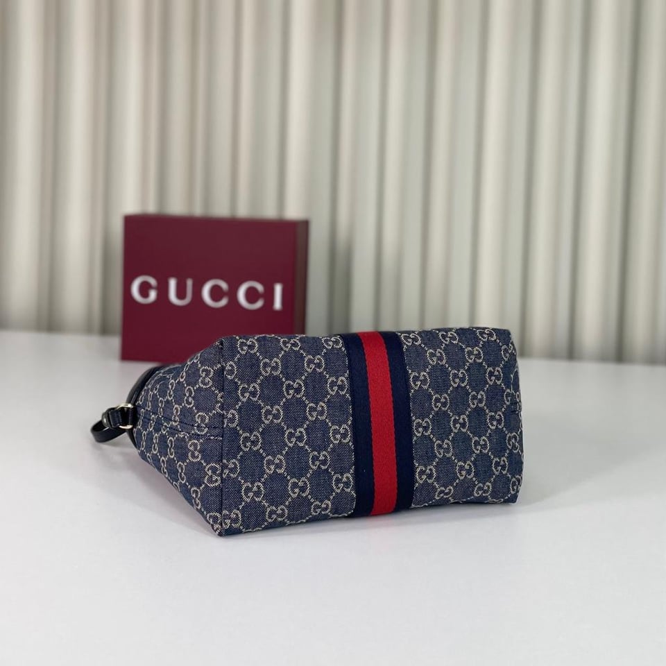 Gucci Giglio GG Denim Tote Bag 25cm/9.8in view 6