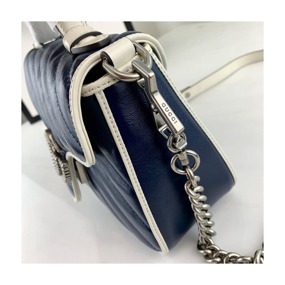 Gucci GG Marmont Mini Top Handle Bag Blue view 7