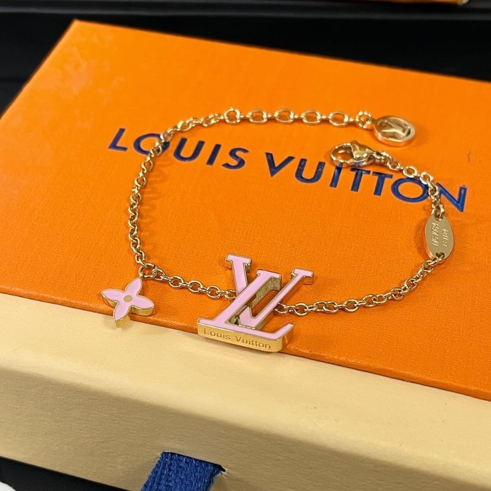 Louis Vuitton Lv Iconic Enamel Bracelet Pink M1008A view 2