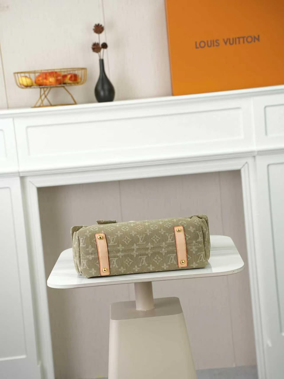 Louis Vuitton Carryall Cargo PM Bag Khaki Denim 33.5cm M27623 view 5