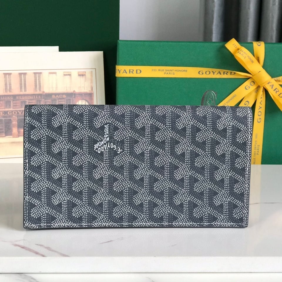 Goyard Richelieu Wallet 19 Cm Gray Goyardine Canvas view 2