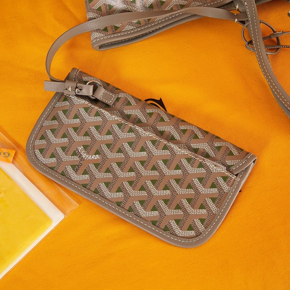 Goyard Saint Louis Pm 34Cm Brown Khaki Canvas Chevroches Calfskin view 10