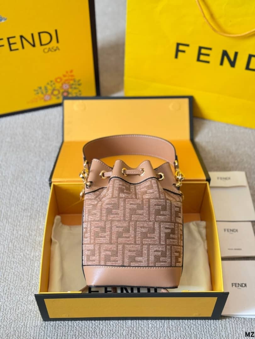 Fendi Mon Tresor Canvas Bag With Ff Embroidery 23Cm view 4