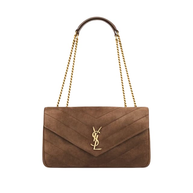 Saint Laurent Loulou Brown Chain Bag 29cm/11.4in