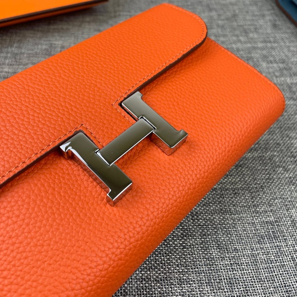 Hermes Constance Togo Long Wallet Silver Toned Hardware 20cm view 9