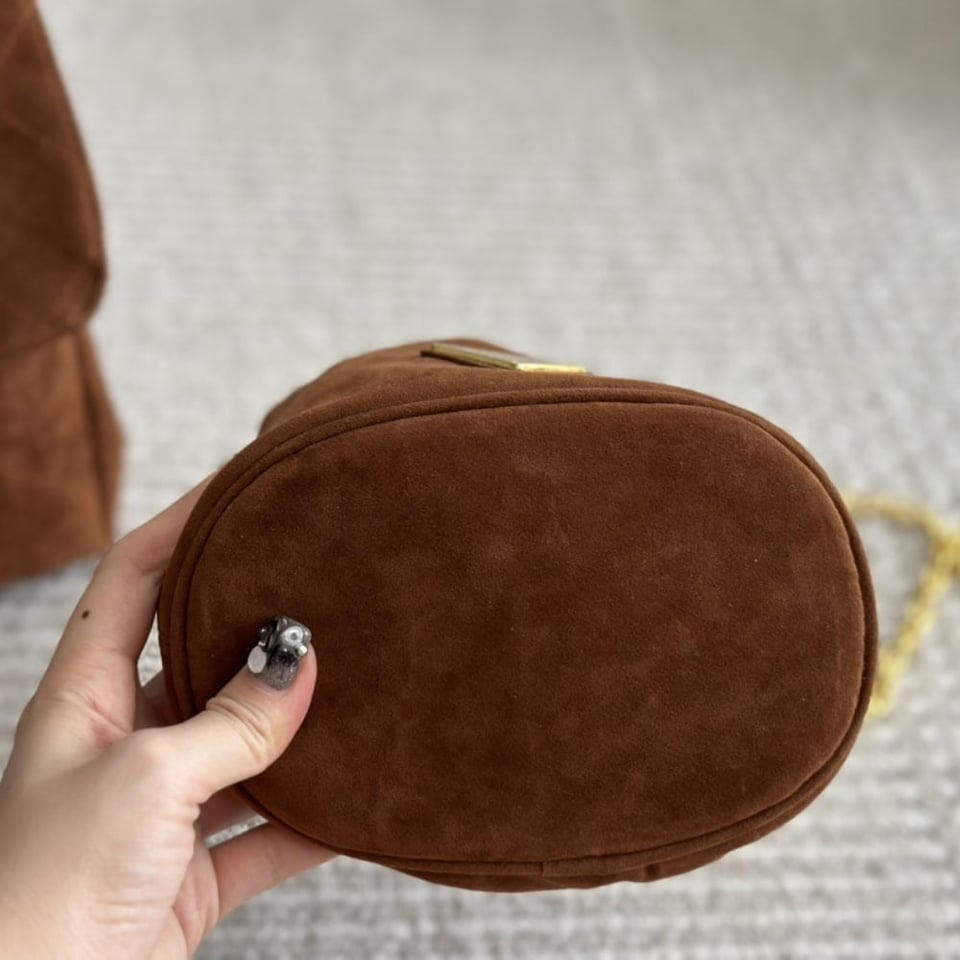 Prada Suede Mini Bag Cocoa Brown 19Cm view 7