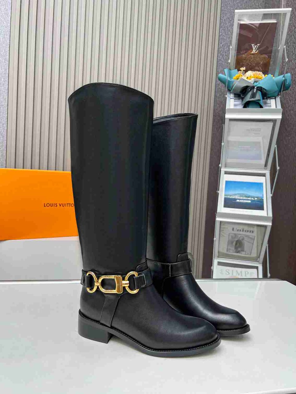 Louis Vuitton Westside Flat High Boot Black 1Ac6V8 view 6