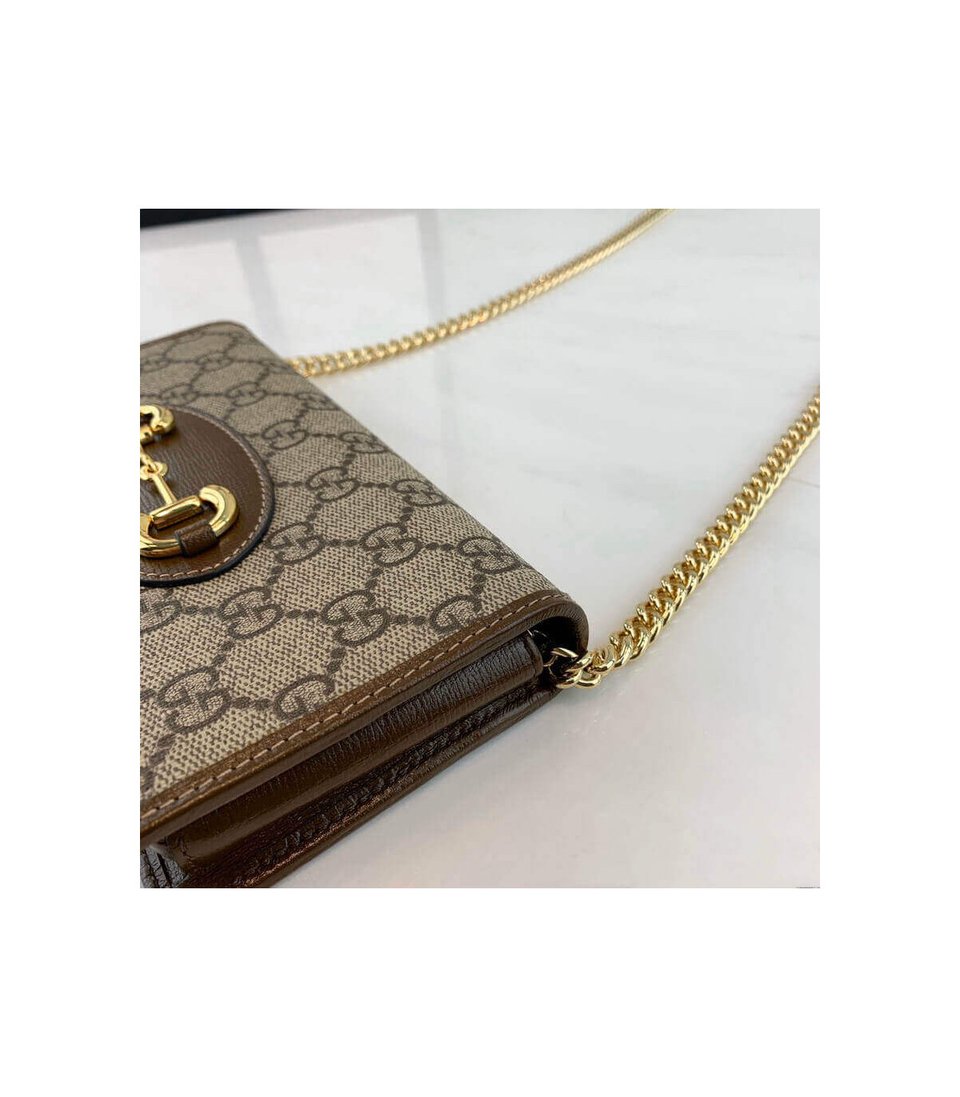 Gucci 1955 Horsebit Wallet With Chain Brown 19cm view 14