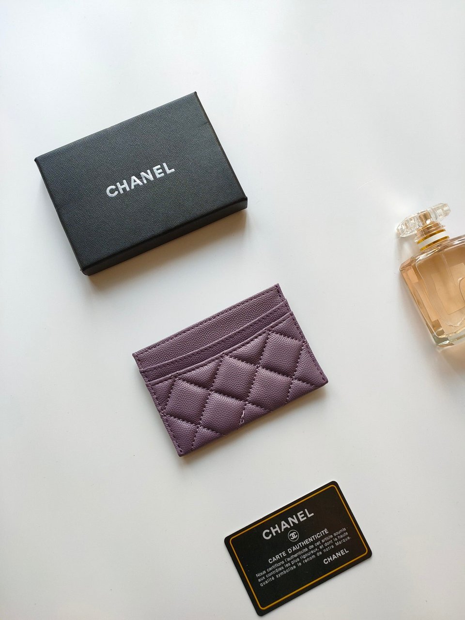 Chanel Card Holder 11.2 Mauve Grained Calfskin Gold Icon view 5
