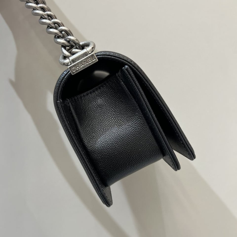 Chanel Le Boy Bag 20cm Black Caviar Leather view 8