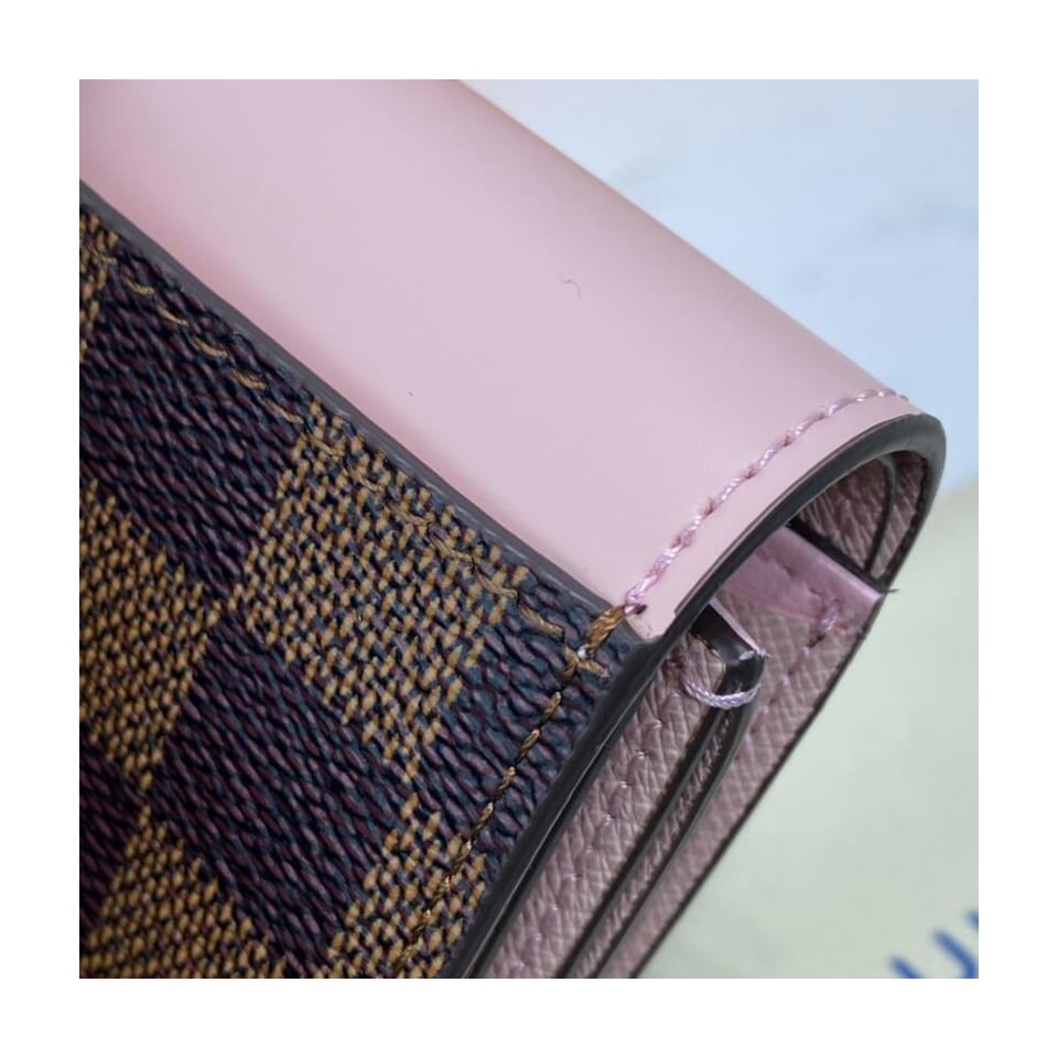 Louis Vuitton Damier Ebene Zoe Wallet Pink view 6