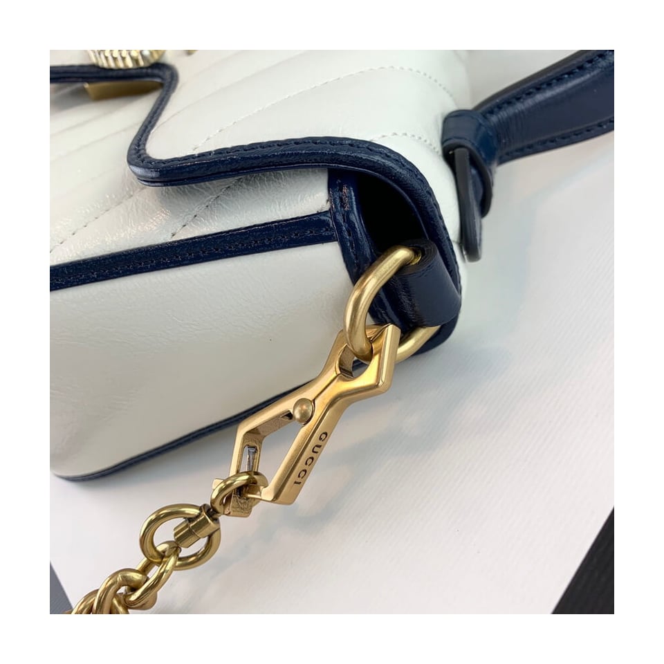 Gucci GG Marmont Mini Top Handle Bag White view 10