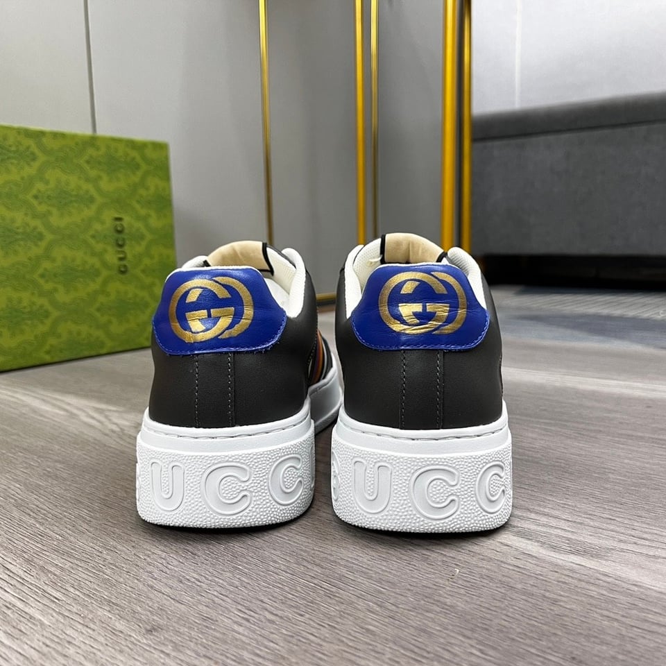 Gucci Sneaker Multicolor Side Bands Black White view 4