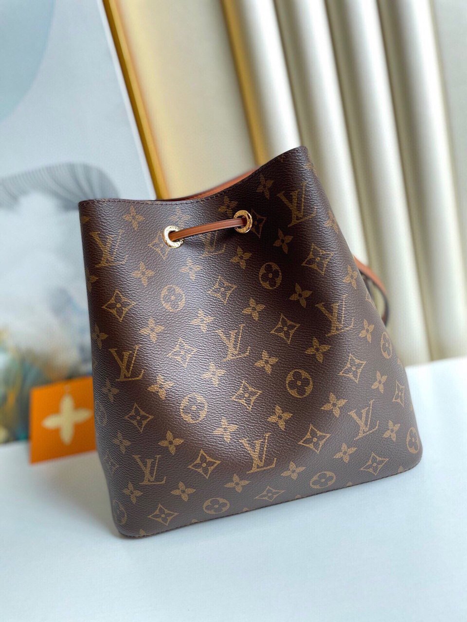 Louis Vuitton Luxury Monogram Canvas And Leather Handbag Neonoe Caramel view 7