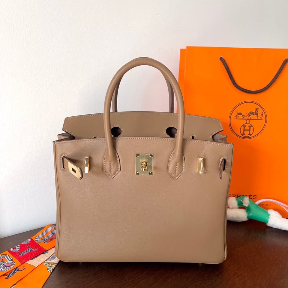 Hermes Birkin 30Cm Beige Swift Leather Gold Hardware view 4