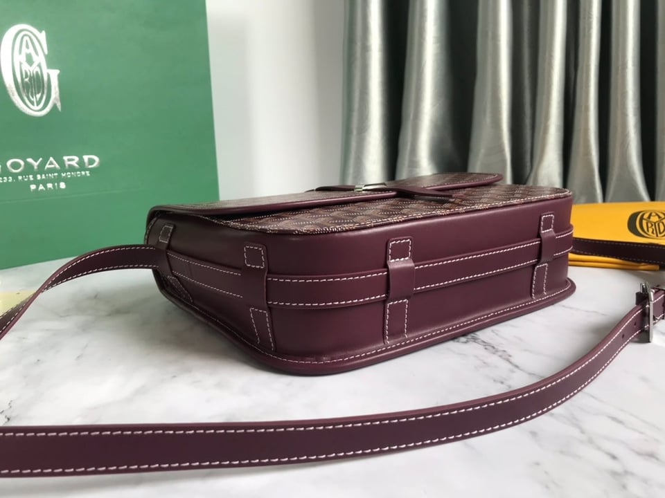 Goyard Belvedere Mm Bag 28Cm Burgundy Canvas view 6