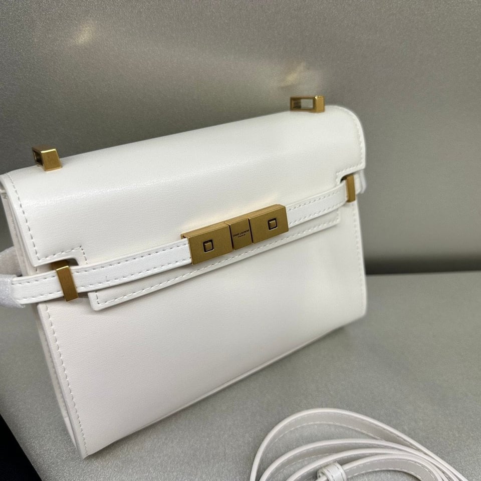Saint Laurent Manhattan Small Shoulder Bag In Box Saint Laurent Leather White 19Cm view 8