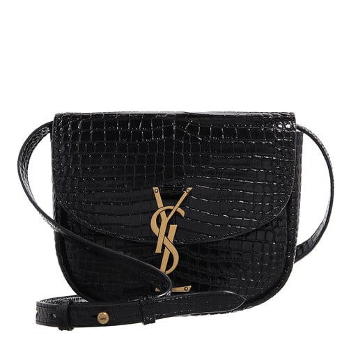 Saint Laurent Kaia Medidum Embossed Leather Black Gold Bag 23Cm view 2