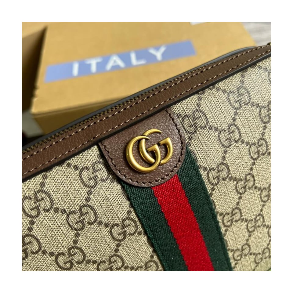 Gucci Ophidia GG Supreme Shoulder Bag Beige/Ebony 24cm/9.4in view 11