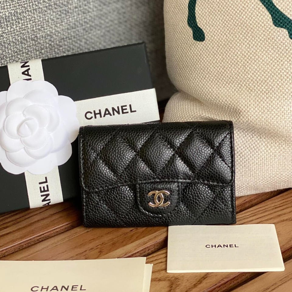 Chanel Small Wallet 11Cm Black Caviar Silver Hardware view 2