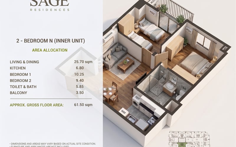 2BR with Bedroom Balcony with Parking Selling At Cost just across Calfornia Garden Square