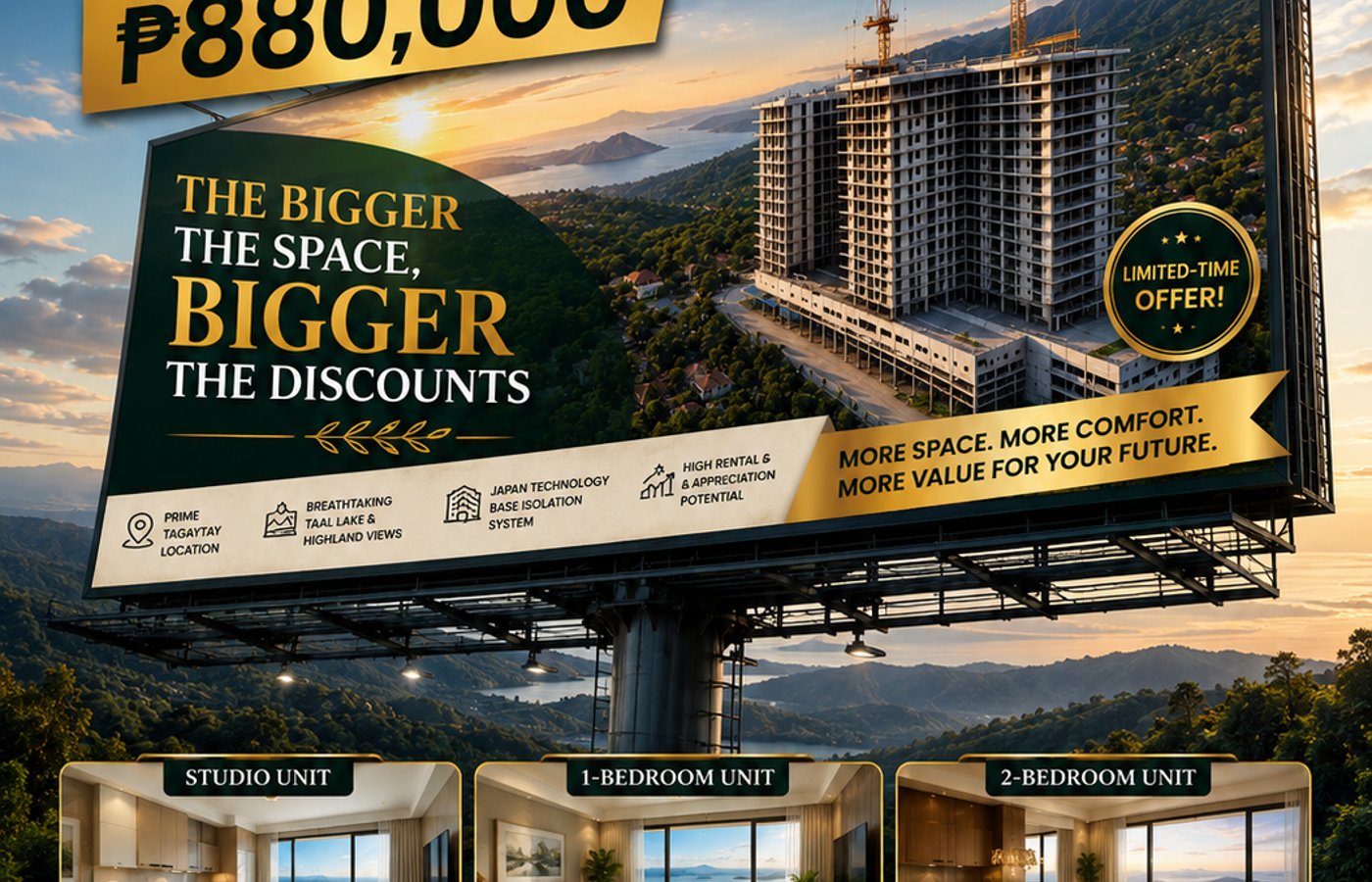 Photo 1 of 7 — 2BR condo for sale, One Tolentino East Residences, Tagaytay