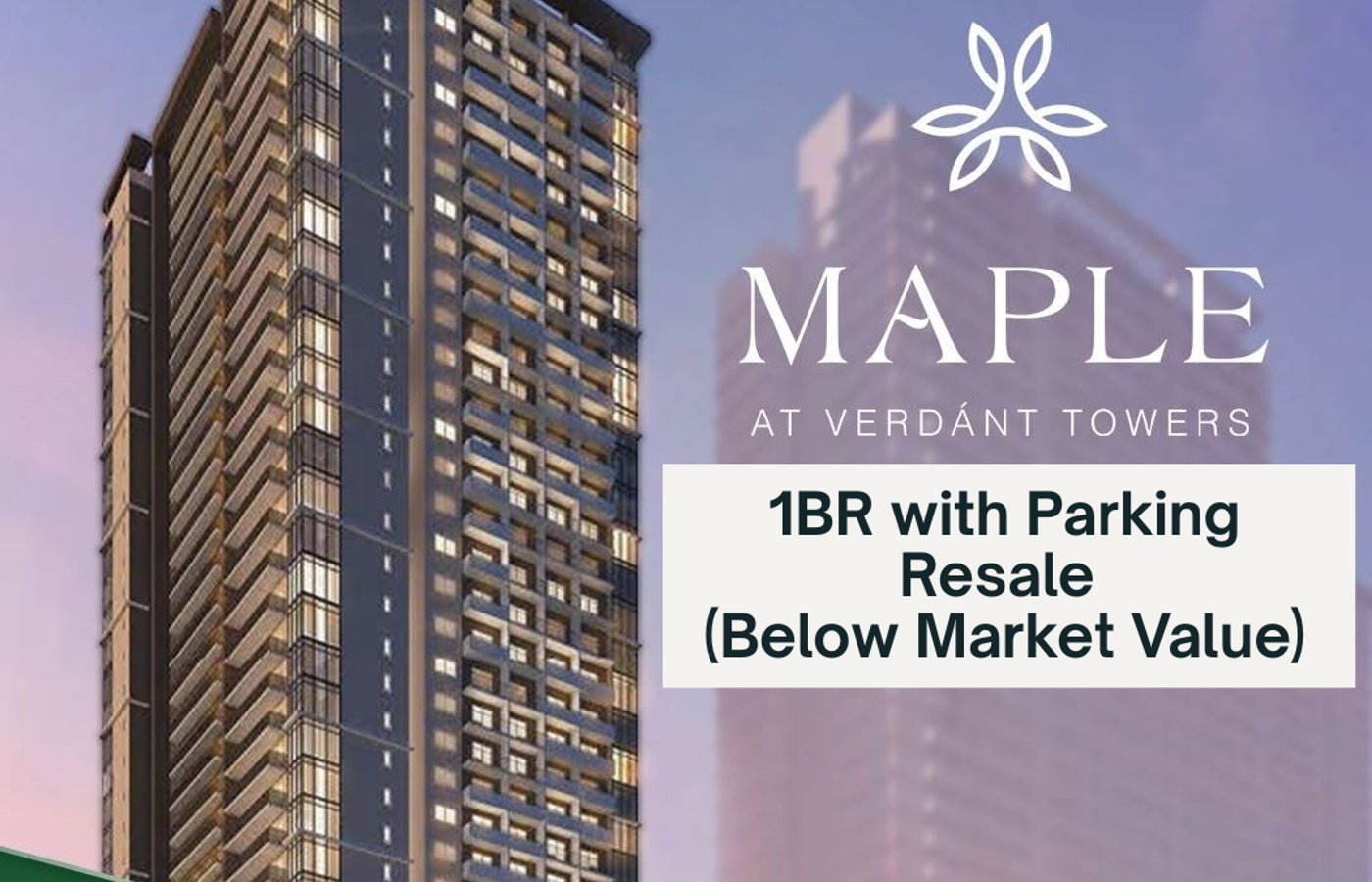 Condo for Sale in Pasig: 1BR Maple at Verdant Towers (Save ₱2.7M) Ortigas Land