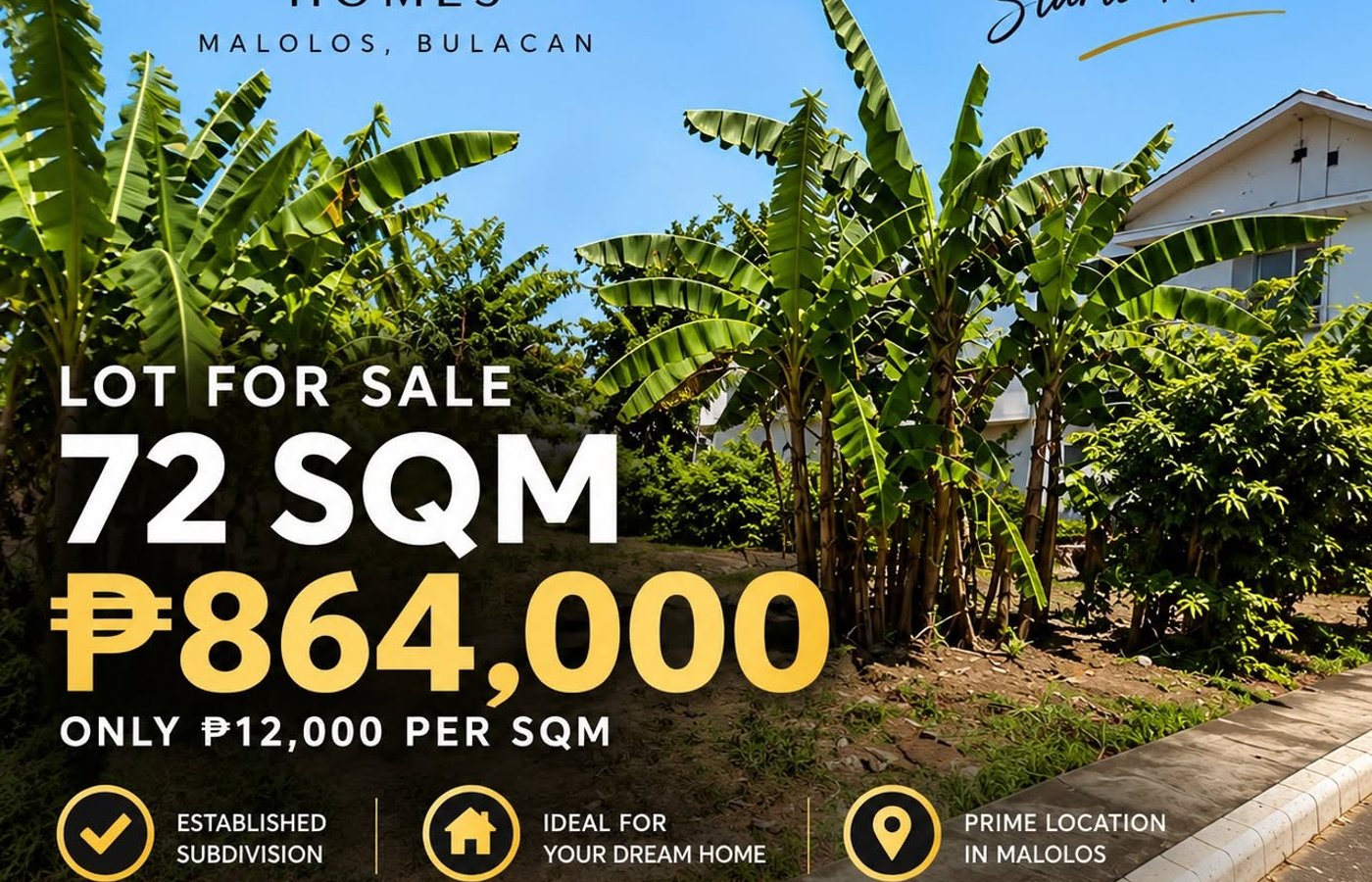 YOUR OWN LOT IN MALOLOS FOR ₱864,000!