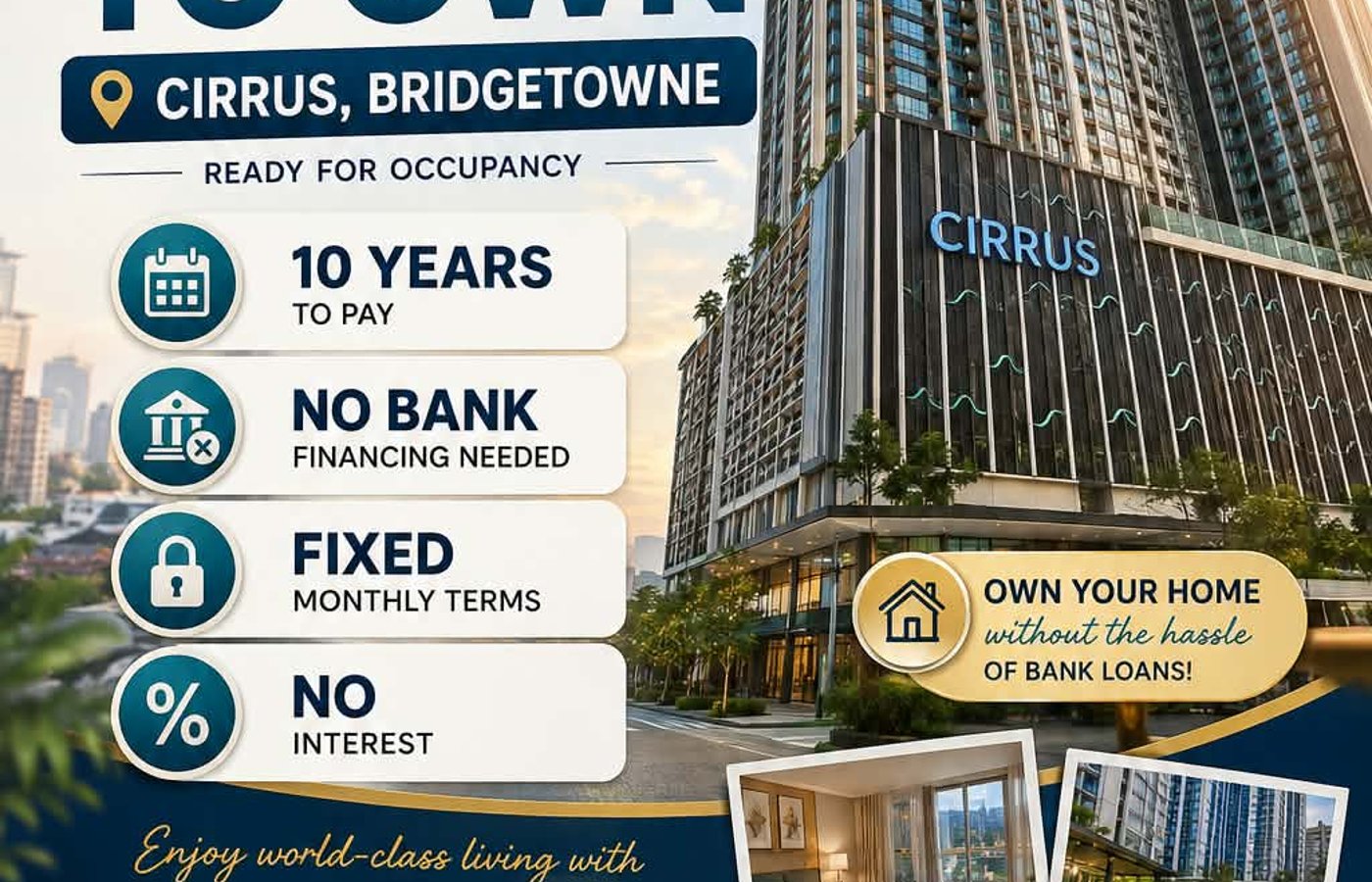 Available studio unit Cirrus Residences at Bridgetowne