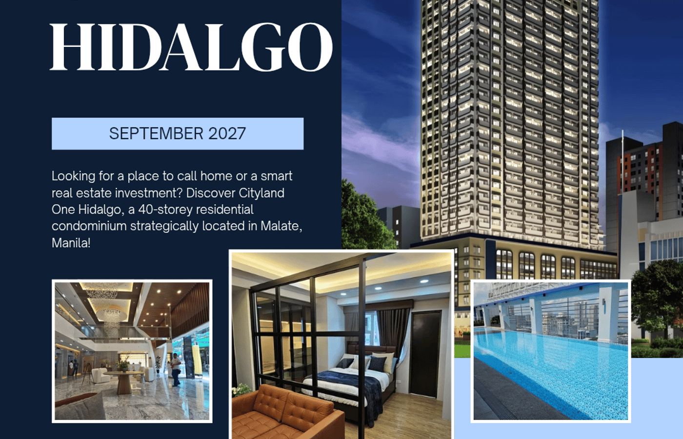1BR condo for sale, One Hidalgo, Manila
