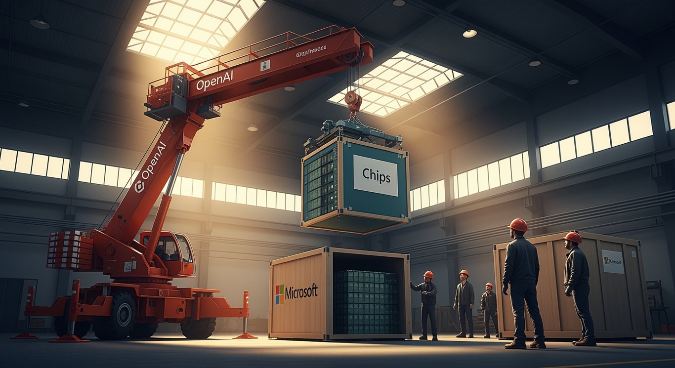 Microsoft aims to resolve its chip issue by relying on OpenAI for significant support.