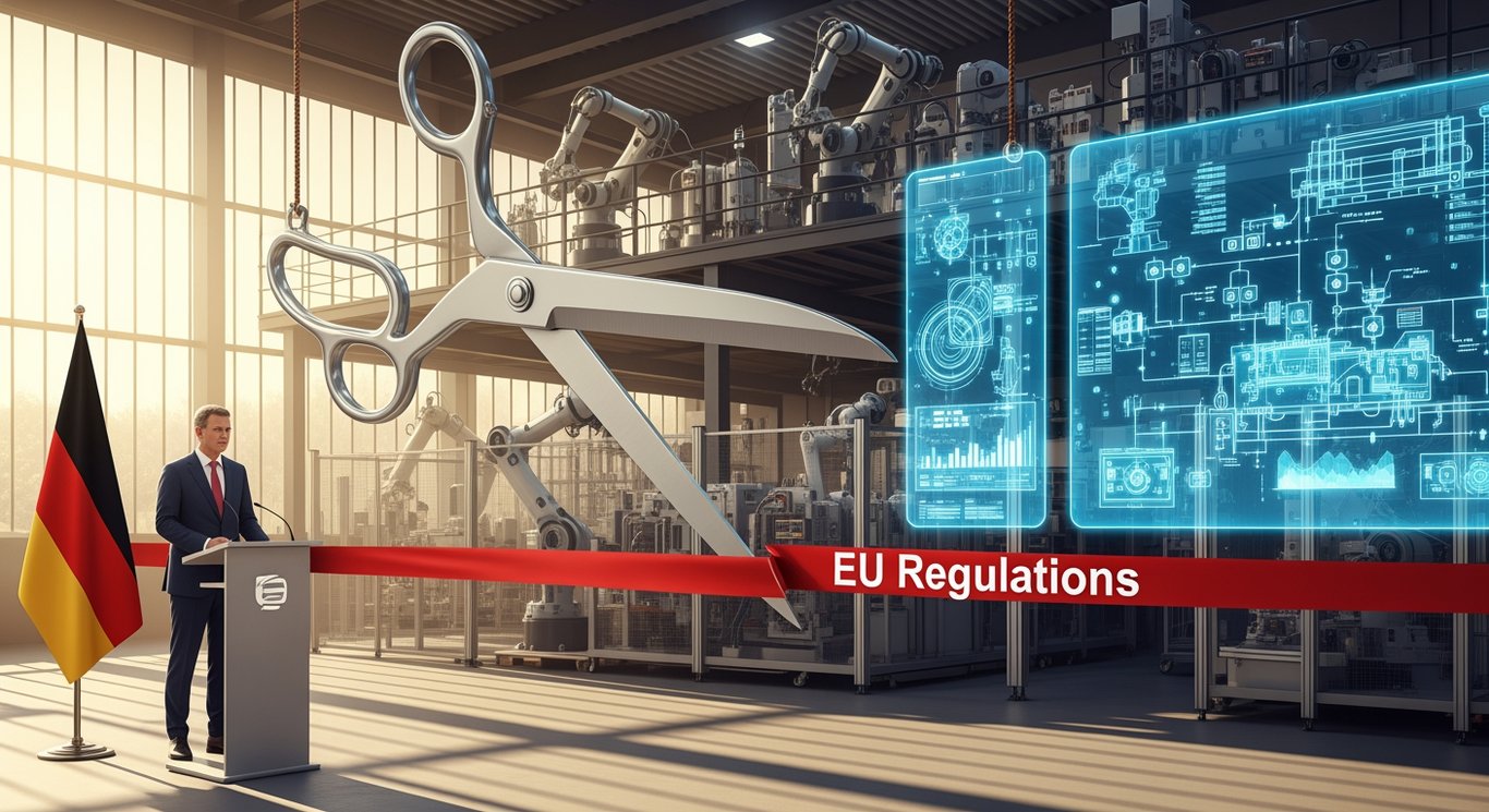 Germany's Merz advocates for looser EU regulations on industrial AI.